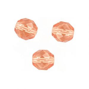 Fire polished Czech beads, rosaline, 10mm. (SKU# GBFP10MM/244). Sold per pack of 100