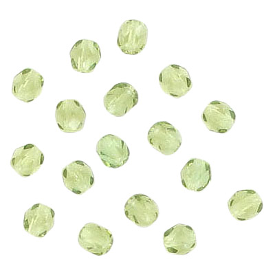 Fire polished Czech beads, olivine, 4mm. (SKU# GBFP4MM/221). Sold per pack of 600