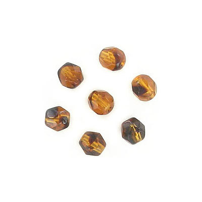 Billes de verre tchèques polies au feu, tortoise, 4mm. Vendu en paquet de 600. (SKU# GBFP4MM/627)