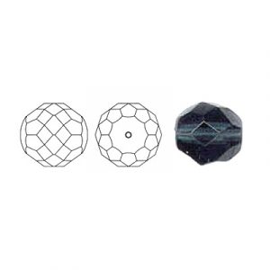 Fire polished Czech beads, dark blue, 5mm. (SKU# GBFP5MM/220). Sold per pack of 600