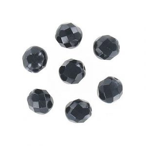 Fire polished Czech beads, jet, 6mm. (SKU# GBFP6MM/212). Sold per pack of 300