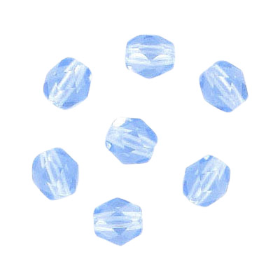 Fire polished Czech beads, light sapphire, 6mm. (SKU# GBFP6MM/217). Sold per pack of 300