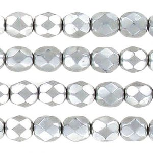 Fire polished Czech beads, pearlized faceted, sage, 6mm. (SKU# GBFP6MM/24884). Sold per pack of 300