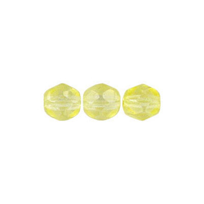 Fire polished Czech beads, citrine, 6mm. (SKU# GBFP6MM/45001). Sold per pack of 300