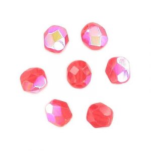 Fire polished Czech beads, AB hyacinthe, 6mm. (SKU# GBFP6MM/511). Sold per pack of 300