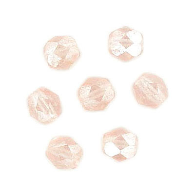 Fire polished Czech beads, satin rosaline, 6mm. (SKU# GBFP6MM/744). Sold per pack of 300