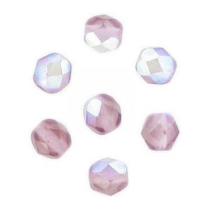 Fire polished Czech beads, matt AB light amethyst, 6mm. (SKU# GBFP6MM/M514). Sold per pack of 300