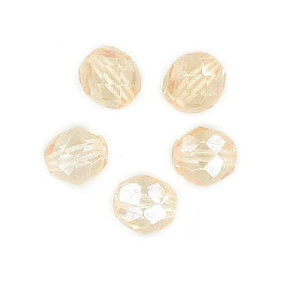 Fire polished Czech beads, satin champagne, 8mm. (SKU# GBFP8MM/14413). Sold per pack of 300