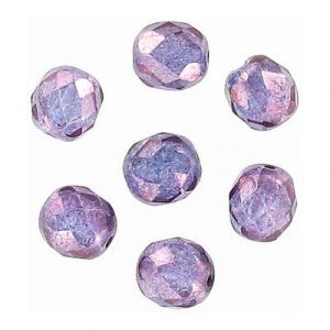Fire polished Czech beads, metallic purple, 8mm. (SKU# GBFP8MM/15726). Sold per pack of 300