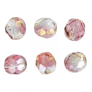 Fire polished Czech beads, crystal honey, 8mm. (SKU# GBFP8MM/91002). Sold per pack of 300