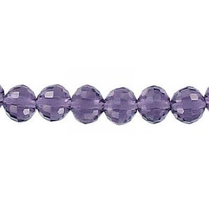LIQUIDATION! Machine cut glass beads, 6mm, faceted (96), amethyst, 8 inch strand. (SKU# GBMCH696/202). Sold per pack of 1 strand(s).