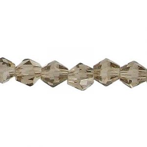 LIQUIDATION! Machine cut glass beads, 6x6mm, bicone, 7 inch strand, black diamond (dark). (SKU# GBMCH6X6/204B). Sold per pack of 1 strand(s).