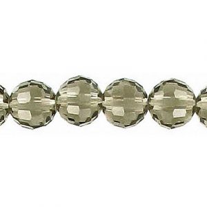 LIQUIDATION! Machine cut glass beads, 8mm, faceted (96), black diamond, 7 inch strand. (SKU# GBMCH896/204). Sold per pack of 1 strand(s).