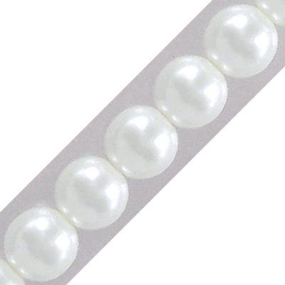 Glass pearls Czech, white, 10mm. (SKU# IPCZ10MM). Sold per pack of 100