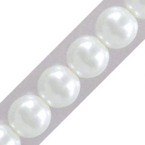 Glass pearls Czech, pearl white, 12mm. (SKU# IPCZ12MM). Sold per pack of 100