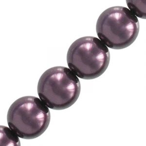 Glass pearls Czech, eggplant, 12mm. (SKU# IPCZ12MM/70978). Sold per pack of 100