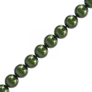 Glass pearls Czech, hunter green, 4mm. (SKU# IPCZ4MM/70958). Sold per pack of 1200
