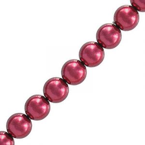 Glass pearls Czech, red, 6mm. (SKU# IPCZ6MM/70499). Sold per pack of 640
