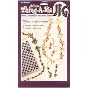Beadalon THING-A-MA-JIG aluminium wire jig, pegs and instructions. 13.5x22.5cm (5.25"x9"). (SKU# JTJIGDEL). Sold individually.