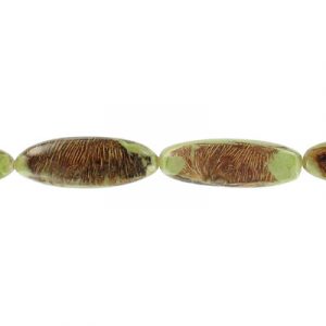 Bille de bois, large 45x15mm, vert, corde de 16 pouces. Vendu en paquet de 1 corde(s). (SKU# WB45X15/2GRN)
