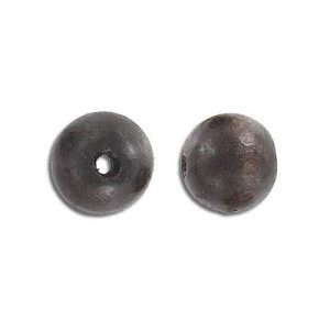 Bille de bois, 12mm, rond, noyer, diamètre intérieur apx. 2.50mm, 33 billes par corde, cordes de 16 pouces. Vendu en paquet de 12. (SKU# WBP12MM/WAL)