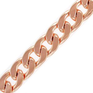 LIQUIDATION! Chain, link 15x21mm, 4mm thick, steel core, rose gold, laquered, 2 meters. (SKU# CC/1140/RG). Sold per pack of 1 spool(s).