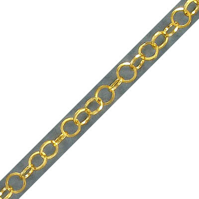 Link chain, 5mm link, soldered, stainless steel, gold vacuum plated, 5 meters. (SKU# CC/1250/GSS). Sold per pack of 1 spool(s).