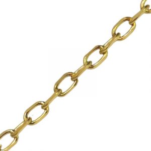 Chain, 13x7.75mm oval link, 1.75mm wire thickness, stainless steel, gold plate, 5 metres spool. (SKU# CC/1390/GSS). Sold per pack of 1 spool(s).