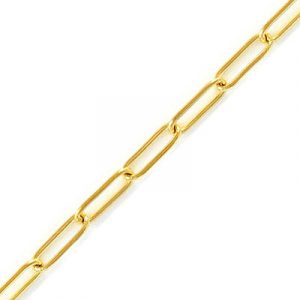 Chaîne soude, lien de 12x4mm, épaisseur du fil 1mm, acier inoxydable, plaque couleur or, 3 mètres. Vendu en paquet de 1 bobine(s). (SKU# CC/1487/GSS)