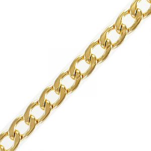 Chain, stainless steel, curb link, 2mm, 7.9x11.4mm link, gold vacuum plated, 304, 3 meters. (SKU# CC/380XL/GSS). Sold per pack of 1 spool(s).