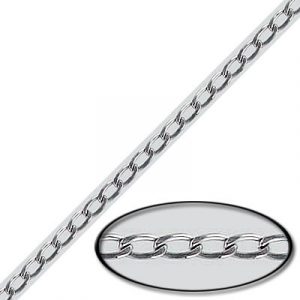 Chain, stainless steel, curb link, 3x5mm link, 5 meters. Grade 304. (SKU# CC/380/SS). Sold per pack of 1 spool(s).