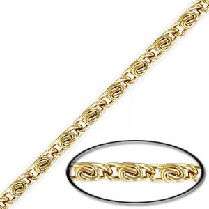 LIQUIDATION! Chain, length 8mm x width 3mm x thickness 0.80mm, gold plate, 5 meters, steel core. (SKU# CC/546/GL). Sold per pack of 1 spool(s).