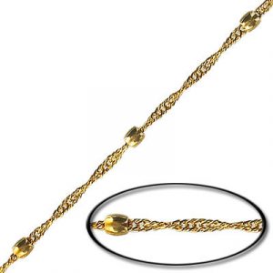 LIQUIDATION! Chain, chain width 2.0mm, ball width 3.5mm, gold plated, 10 meters, brass core. (SKU# CC/S113/GL). Sold per pack of 1 spool(s).