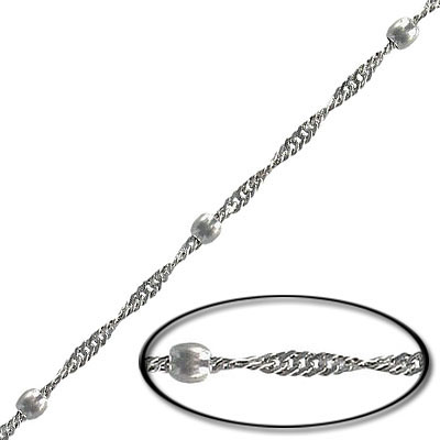 LIQUIDATION! Chain, chain width 2.0mm, ball width 3.5mm, brass, rhodium imitation, 10 meters, brass core. (SKU# CC/S113/WH). Sold per pack of 1 spool(s).