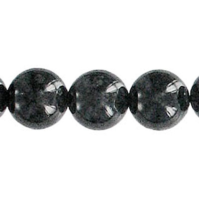 Fossil bead, 36 inch strand, black, 12mm. (SKU# FSBD12MM/BLK). Sold per pack of 1 strand(s).