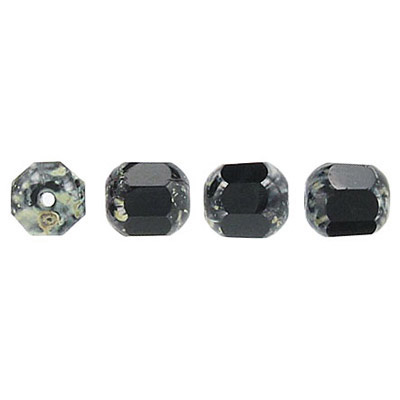 LIQUIDATION! Glass bead, 8mm, window, fire polished, jet grey. (SKU# GB104/86800). Sold per pack of 100