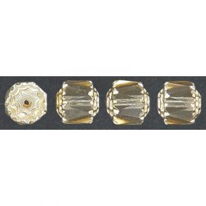 LIQUIDATION! Glass bead, 8mm, window, fire polished, light smoked topaz. (SKU# GB104/97416). Sold per pack of 100