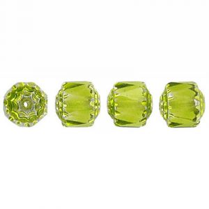 LIQUIDATION! Glass bead, 8mm, window, fire polished, olivine. (SKU# GB104/97456). Sold per pack of 100