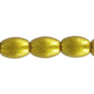 LIQUIDATION! Glass bead, 11x8mm, oval, 8 inch strand, dark gold. (SKU# GB11X8O/MDKGL). Sold per pack of 10