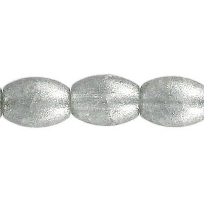 LIQUIDATION! Glass bead, 11x8mm, oval, 8 inch strand, dark silver. (SKU# GB11X8O/MDKSI). Sold per pack of 10