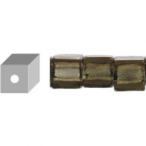 LIQUIDATION! Glass bead silver foil, cube, 12mm, 8 inch strands, gray, grey. (SKU# GB12C/SFGRY). Sold per pack of 1 strand(s).