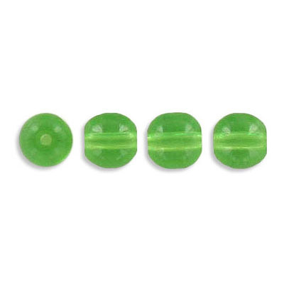 Glass bead, 6mm, pressed glass, emerald. (SKU# GB6MM/EMER). Sold per pack of 500
