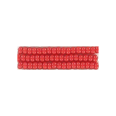 Perles de rocaille, craie, en vrac, rouge, grandeur 10. Vendu en paquet de 500 grammes. (SKU# GBC10L/93190)