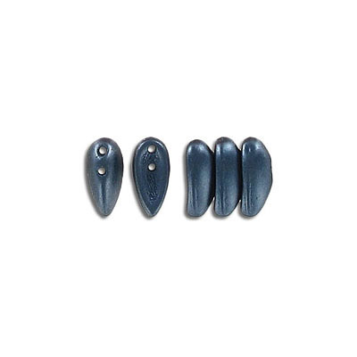 Preciosa, tchèque, billes de verre Chili, 2 trous, 4x11mm, noir perle. Vendu en paquet de 100. (SKU# GBCHILLI/25037)