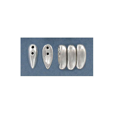 Preciosa, Czech, Chilli glass beads, 2-holes, 4x11mm, crystal cal. (SKU# GBCHILLI/27000). Sold per pack of 100