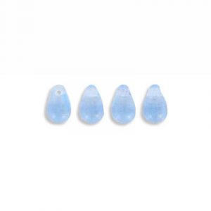 LIQUIDATION! Billes de verre, 4x6mm, forme des gouttes, light sapphire. Vendu en paquet de 500. (SKU# GBD4X6/30020)
