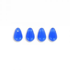 LIQUIDATION! Billes de verre, 4x6mm, forme des gouttes, powder blue. Vendu en paquet de 500. (SKU# GBD4X6/32020)