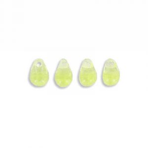 LIQUIDATION! Billes de verre, 4x6mm, forme des gouttes, yellow. Vendu en paquet de 500. (SKU# GBD4X6/80130)