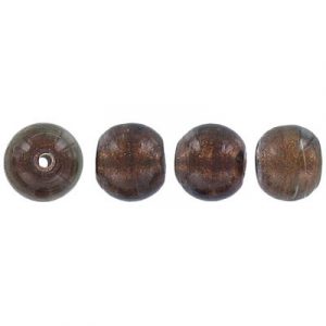 LIQUIDATION! Billes de verre Inde, feuille d'argent, rond, 10mm, brun. Vendu en paquet de 100. (SKU# GBI10MM/GG78)