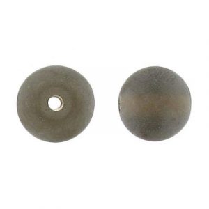 LIQUIDATION! Glass bead India, round, 12mm, matte grey. (SKU# GBI12MM/M78). Sold per pack of 250 grams.
